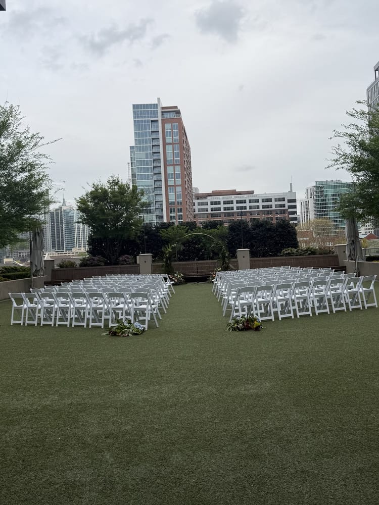 Ceremony setup before an Atlanta wedding at The Epicurean Hotel