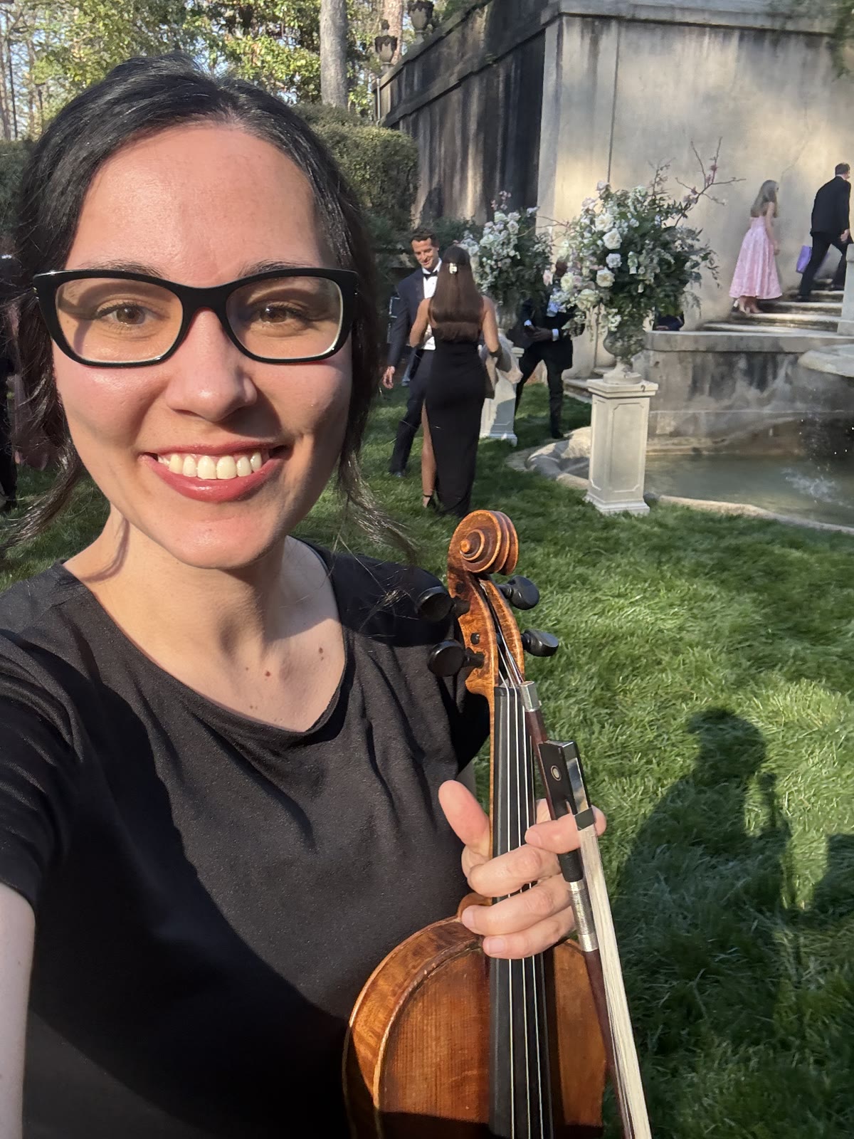 Lumina violinist before a wedding ceremony at Swan House, Buckhead