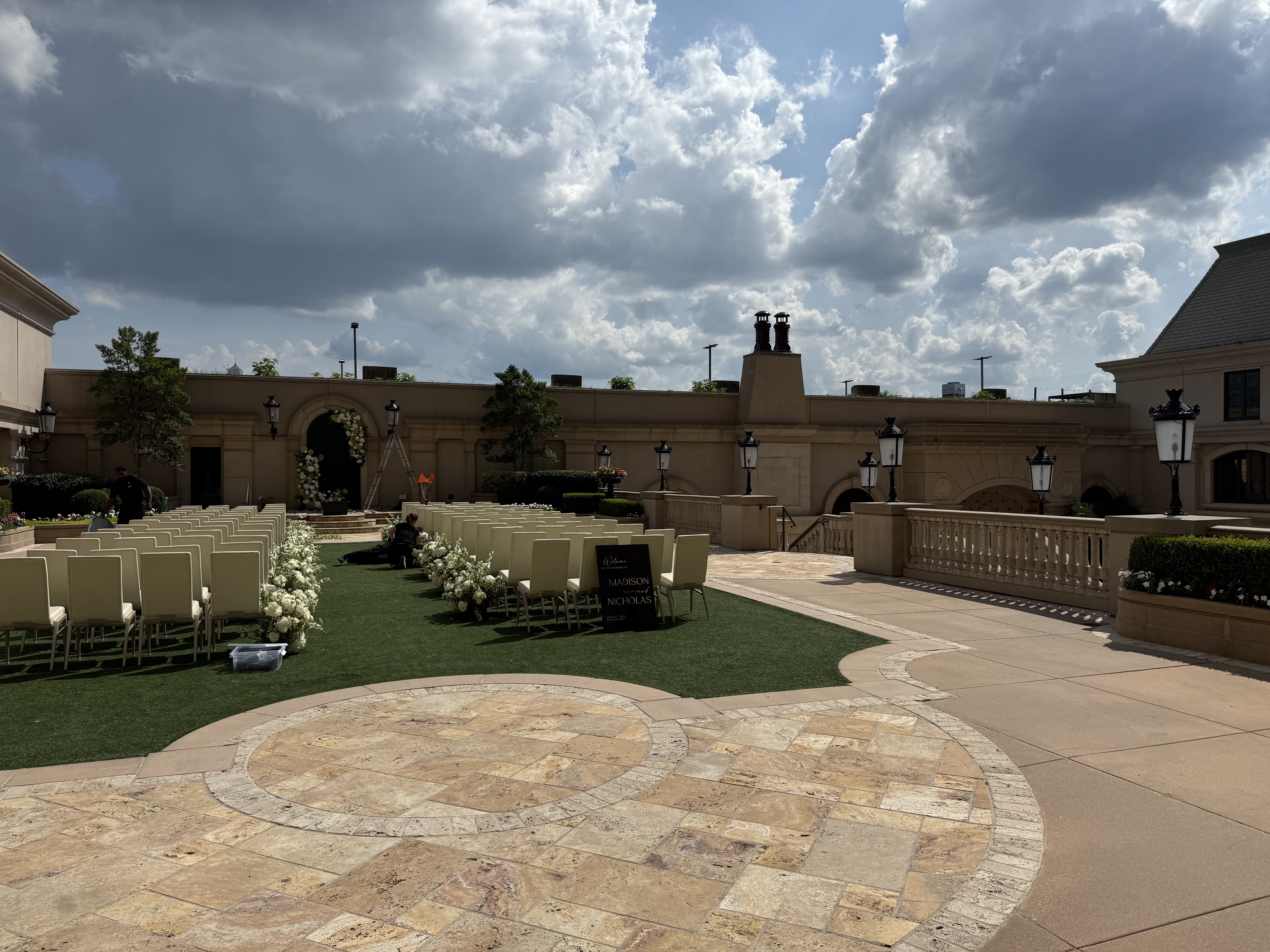 Lumina String Ensemble quartet performing outdoors for a large event.